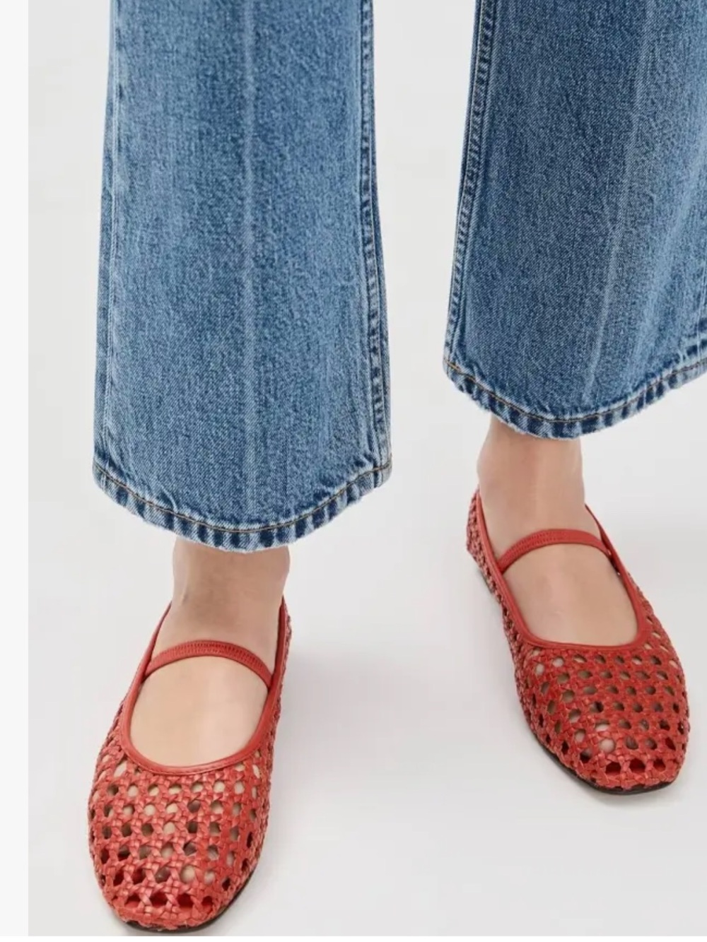 Madewell red woven flats